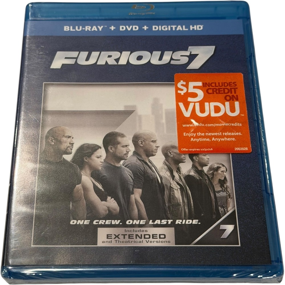 Universal Furious 7 Blu-ray DVD Digital HD Extended & Theatrical New Sealed